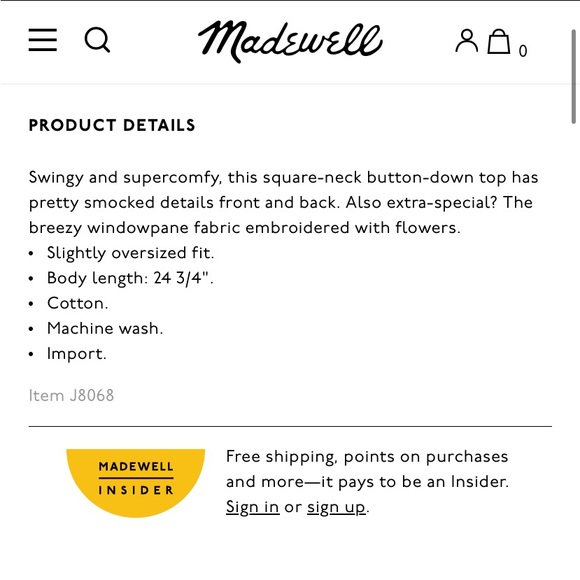 Madewell EmbroideredSwing Blouse Top - Picture 9 of 13